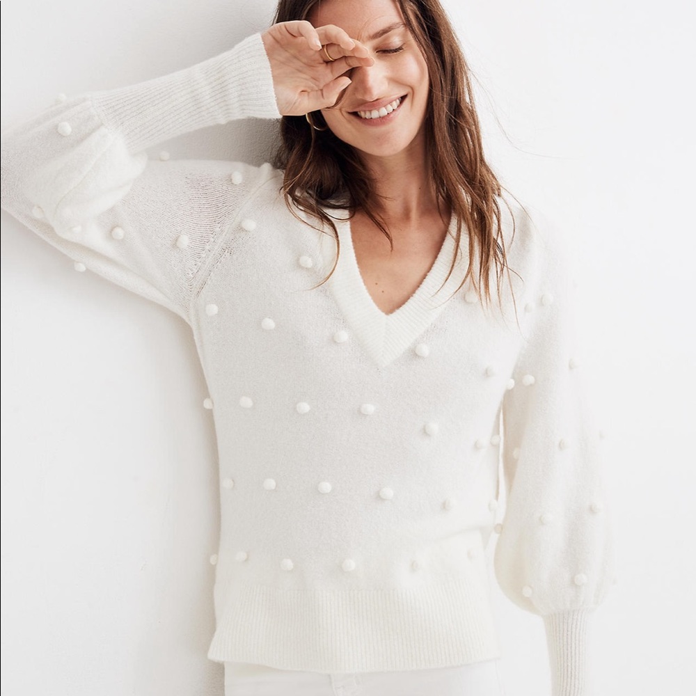 Madewell Pompom Sweater